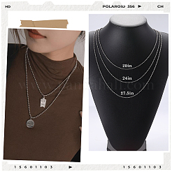 Изготовление ожерелья из шариковой цепочки из нержавеющей стали 304 NJEW-BBC0001-10A