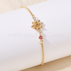 Bracelets à maillons en laiton micro pavé de zircons cubiques pour anniversaire&nbsp;BJEW-U031-01G-07