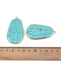 Большие подвески-капли из окрашенной синтетической бирюзы&nbsp;TURQ-T004-23