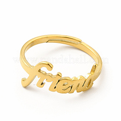 Anillo ajustable de acero inoxidable 304 con revestimiento iónico (IP) para mujer.&nbsp;RJEW-B027-07G