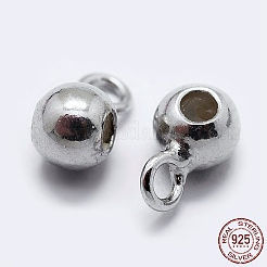 変色防止ロジウムメッキ スターリングシルバーチューブベイル925個  ループベイル  プラチナ  7x3.5x4mm  穴：1.5mm&nbsp;STER-K167-047B-P