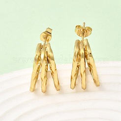 Серьги-гвоздики из нержавеющей стали 201 с тройным квадратом EJEW-Z151-04G