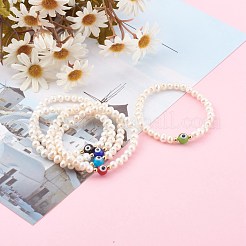 Braccialetti di perline elasticizzati con perle naturali&nbsp;BJEW-JB06163