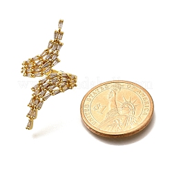 Gestellplattierung Messing Mikropflaster klare Zirkonia Manschettenfingerringe für Frauen&nbsp;RJEW-M028-32G-02