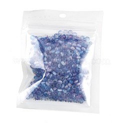 模造キャットアイガラスシードビーズ438個  ロンデル  ツートン  ターコイズ  4~4.5x2.5~3mm  穴：1.2~1.5mm&nbsp;SEED-FS0001-47A