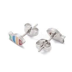 3 пара 3 стильных эмалевых сережек с подвесками в виде рыбок EJEW-B020-23P