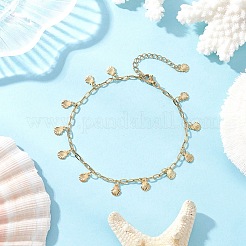 Браслеты-скрепки в форме ракушки из нержавеющей стали 304 с цепочкой AJEW-AN00751