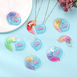 10 set pendenti in resina opaca di colore sfumato&nbsp;RESI-SZ0001-91A
