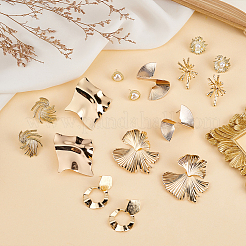 8 пара сережек-гвоздиков из сплава 8 стилей с пластиковыми бусинами EJEW-AN0003-64