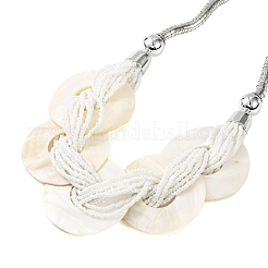 Ожерелья-нагрудники из ракушек из пресноводной воды NJEW-S427-01P-06