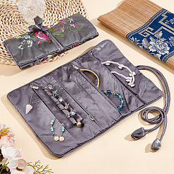 2 шт. ретро прямоугольные шелковые мешочки на молнии в рулоне ABAG-GO0001-02A