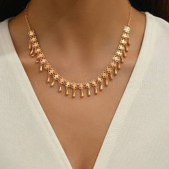 Модные винтажные латунные металлические цепочки-клеверы с каплевидными кисточками для женщин&nbsp;FJ5274