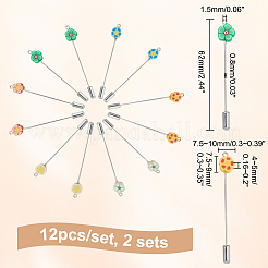 12 шт. 6 стильные латунные броши JEWB-PH01255