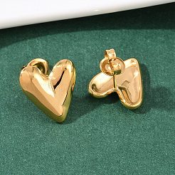 304 Edelstahl Herz Ohrstecker&nbsp;EJEW-I320-24G-02