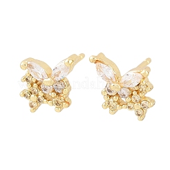 Boucles d'oreilles en laiton avec micro pavé de zircons cubiques pour femmes&nbsp;KK-A305-07G