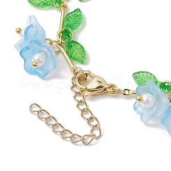 Bracelets à breloques en verre et acrylique à fleurs&nbsp;BJEW-JB10443-01