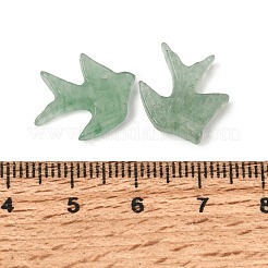 天然グリーンアベンチュリンの彫刻入り鳥のペンダント  チャームを飲み込みます  14x18x3.5mm  穴：1mm&nbsp;GG-CBA36AE-04