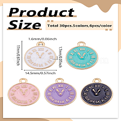 30шт 5 цвета сплава эмалевые подвески&nbsp;ENAM-LP0001-14