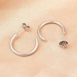 Серьги-гвоздики C-образной формы из нержавеющей стали 316&nbsp;EJEW-D339-03P