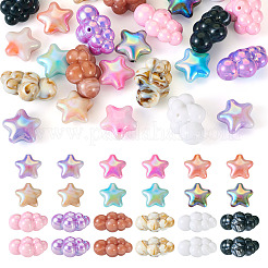 24 шт. 2 стиля непрозрачные акриловые бусины и акриловые бусины с УФ-покрытием&nbsp;SACR-TA0001-27