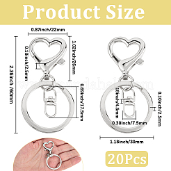 20 шт. застежки для брелка из цинкового сплава&nbsp;FIND-SP0004-26P