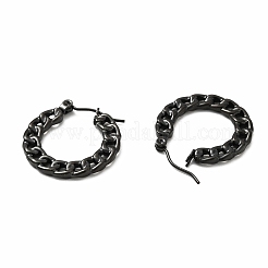 Placcatura ionica (ip) 304 acciaio inossidabile a forma di catena a maglie orecchini per le donne&nbsp;EJEW-F283-02EB