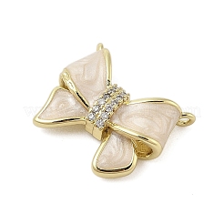 Подвески-банты из латуни с микропаве из кубического циркония&nbsp;KK-Z074-18G