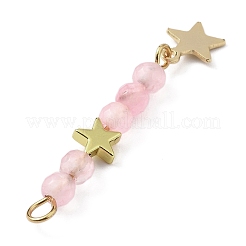 3 шт. 3 стиля подвески из натурального розового кварца с ограненными круглыми бусинами&nbsp;PALLOY-JF03604-03