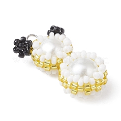 Подвески-снеговики из стеклянных бусин&nbsp;PALLOY-MZ00888-05