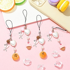 2 шт. ремешки для мобильных телефонов из искусственной резины&nbsp;HJEW-YW00307-01