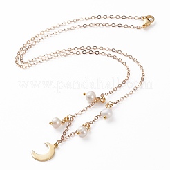 Colliers pendentif lune&nbsp;NJEW-JN03260-02