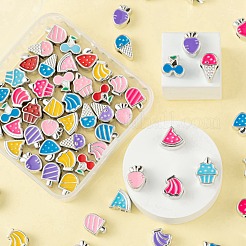 80шт 8 стиля еды серии уф покрытие акриловые европейские бусины OACR-LS0001-08