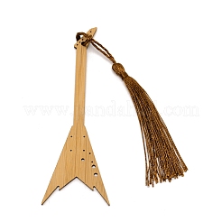 Gitarren-Bambus-Lesezeichen mit Quasten für Buchliebhaber&nbsp;AJEW-WH0034-37
