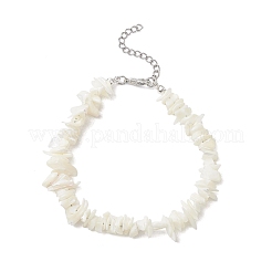 Браслеты из натурального белого перламутра с ракушками и бусинами для дружбы в паре BJEW-JB11533-01