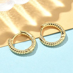 Текстурированные латунные серьги-кольца EJEW-A132-13G