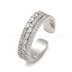 Anelli per polsini da donna in ottone con micro pavé di zirconi cubici&nbsp;RJEW-F182-04P