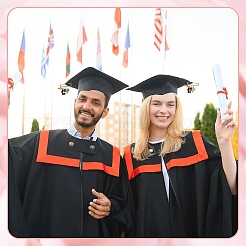2 broche épingle de sûreté en alliage émaillé avec breloque tulipe et pendentif remise de diplôme&nbsp;JEWB-YW00003