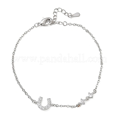 Braccialetti in ottone con micro pavé di zirconi trasparenti&nbsp;BJEW-E114-01D-P