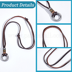 Colliers pendentifs réglables en cuir de vache pour hommes&nbsp;NJEW-GF0001-21