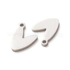 304ステンレススチールチャーム  葉のチャーム  ステンレス鋼色  12x10x1.5mm  穴：1.3mm&nbsp;SA-G606-02P