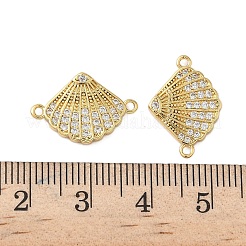 Подвески-соединители в форме ракушки из латуни с микропаве из кубического циркония&nbsp;KK-P325-06G