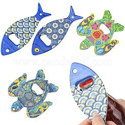 4шт 4 стиля меламиновый магнит на холодильник открывалка для бутылок&nbsp;AJEW-CJ0001-54