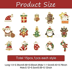 15 шт. 15 стиля эмалевых подвесок из нержавеющей стали 304&nbsp;STAS-YW0003-41