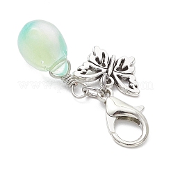 Подвеска в виде стеклянной капли и бабочки в тибетском стиле&nbsp;HJEW-JM03253