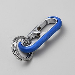 Овальные застежки для брелоков из сплава с двойными кольцами FIND-YWC0011-02B