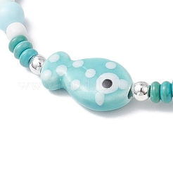 Bracelets extensibles pour femmes en turquoise synthétique&nbsp;BJEW-JB11793-02