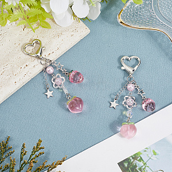 2 шт. подвеска из акрила и смолы в виде персика-клубники&nbsp;HJEW-SP0001-16