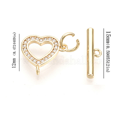 5шт латунь микро проложить прозрачные фианиты застежки-тоггл KK-CJ0002-03B