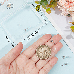 Антикоррозийные 3 пара 925 серьги-гвоздики из стерлингового серебра с родиевым покрытием STER-BBC0005-67B