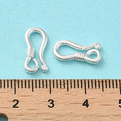925スターリングシルバーピアスフック  ループ付きイヤリングワイヤー  s925スタンプあり  銀  15ゲージ  14x6.5x2mm  穴：1.6mm  ピン：1.5mm&nbsp;STER-K174-17A-S